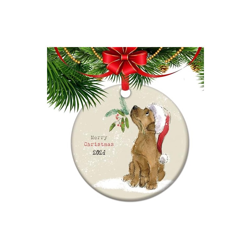 Cute Dog Christmas Ornament 2024, Christmas Keepsake for Friends Child,