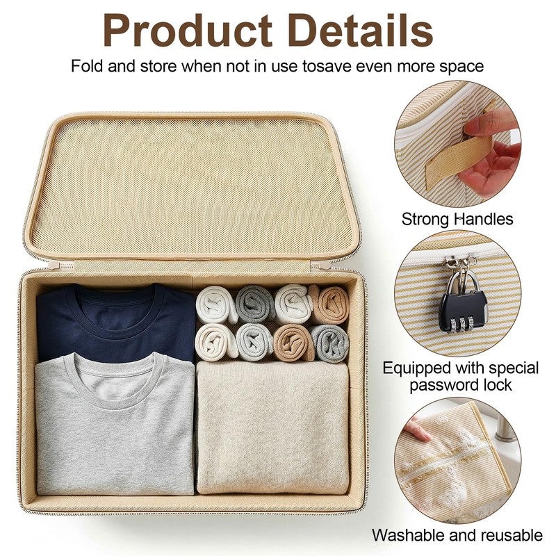 2 Pack Discreet Lockable Storage Organizer with Combination Locks, 15
