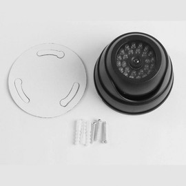 Black Round LED Lamp Dummy Security Camera CCTV