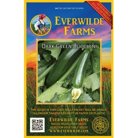 Everwilde Farms - 40 Dark Green Zucchini Summer Squash Seeds - Gold Vault Jumbo Seed Packet