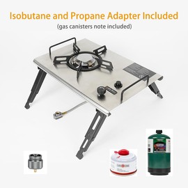 ONLYFIRE OUTDOOR LIVING Portable IGT Camping Stove with Foldable Legs, IGT Table Propane Gas Stove Multi-fuel for Patio Cooking Hiking Picnic RV Tailgating Emergency Use, GS335