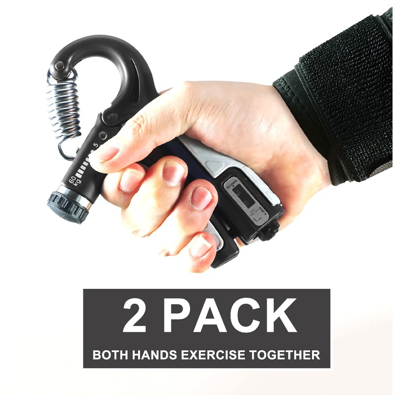 MODY RODY 2 Pack Adjustable Hand Grip Strengthener Trainer for