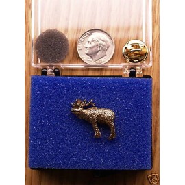 Empire Pewter 24K Gold Plated Elk Single Posted Pin / Tie Tack
