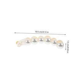 IWOWHERO Quality Pearl Banana Clips 2pcs Large Size for Women Fashionable Pearl Hair Pins Secure Vertical Claw Perfect for Elegant Updos Weddings Parties and Daily Use