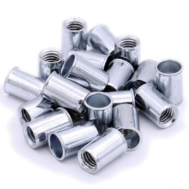 M4 (4mm) Low-Profile Countersunk Blind Rivet Nut (Plain Body) - Steel (Pack of 20)