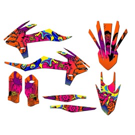 2019-2022 SXF Zany Orange Senge Graphics Base Kit Compatible with KTM