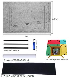 BangShou Jigsaw Mat, Puzzle Roll Mat, Portable Jigroll up to 2000 Pieces Jigsaw Board, Foldable Puzzle Saver Storage Felt Pad with inflatable Pump