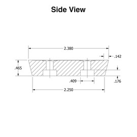 4 Standard Rectangle Rectangular Rubber Feet Bumpers - .465 H X 2.380 L X 1.187 W - Made in USA - Heavy Duty - Non Marking for Furniture, Tables, Chairs, Desks, Benches, Sofas, Chests,