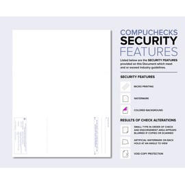 Business Voucher Check Stock - Computer Laser Checks - 500 Sheets, Check on Bottom, Burgundy Marble