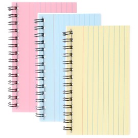 Lurrose 3Pcs Colorful Index Cards Notebooks 4.9X3 Inch Small Spiral Notepads with Horizontal Lines and Colored Tabs Portable Mini Notebooks for Study Office and Daily Writing