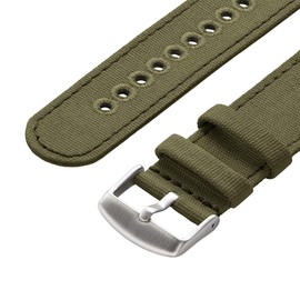 Archer Watch Straps - Canvas Quick Release Replacement Watch Bands (Faded Olive, 20mm)