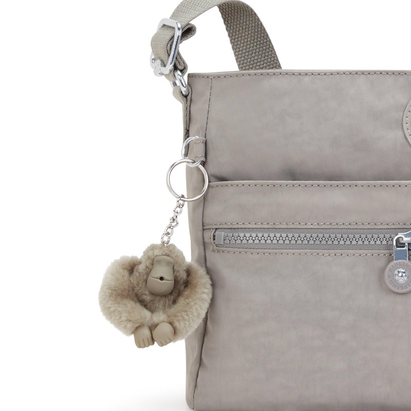 Kipling Damen New Angie Umhängetasche, Grau Gris