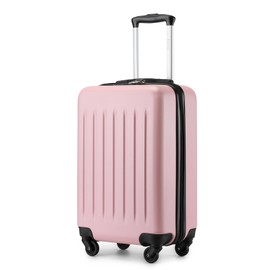 Kono 20-Inch Small Hardside Carry-on Suitcase with Spinner Wheels, Lightweight ABS+PC Rolling Cabin Suitcase for Airplane Travel (Pink, for 1-3 Days of Travel)