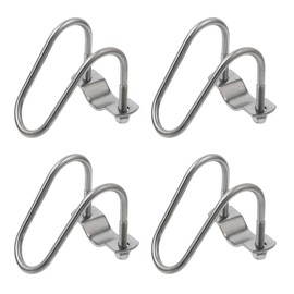 Nicerity 6 Pcs Stainless Steel Double U-Shaped Screw Bolt Cross Pipe Clamp Hose Wire U Clamps Hose Bracket Tube Holder Vertical Connector, M6 Thread