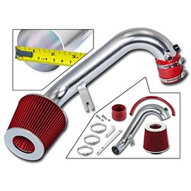 Rtunes Racing Short Ram Air Intake Kit + Filter Combo RED Compatible For 01-05 Honda Civic 1.7L