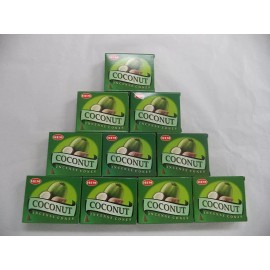 HEM Incense Cones: Coconut - 10 Packs of 10 = 100 Cones