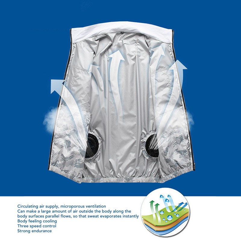 Air Conditioned Clothes with 2 Fan Microporous Breathable 3 Levels