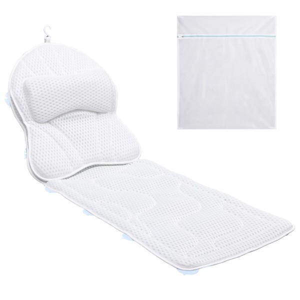 Luxury Spa Bath Pillow, Thick Full Body Cushion with Laundry