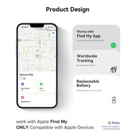 Spotelo Item Finder(1Pack), Bluetooth Tracker Works with Apple Find My(iOS Only), Locator Finder with IP67 Waterproof Case, Smart Tracker for Key, Luggage, Wallet, Over 1 Year Battery Life