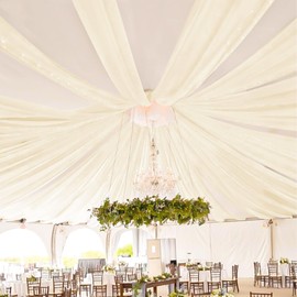 Showgeous Ivory Ceiling Drapes 8 Panels 5ftx40ft Wedding Ceiling Drapes Wedding Arch Draping Fabric Cheesecloth Curtain for Party Ceremony Stage Event Decoration