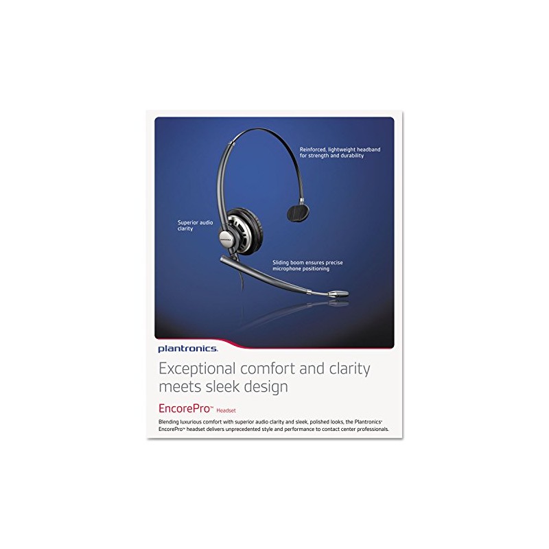 Plantronics 78712-101 EncorePRO 710 Wired Quick Disconnect Headset, Black -