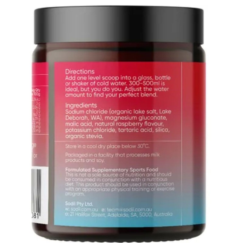 Sodii Everyday Hydration Salts, Salty Raspberry Flavour 180g