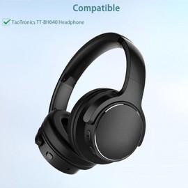 HAIZEEN Ear Pads Compatible with TaoTronics TT-BH040 TT BH040 Headphones Ear Pads Replacement Cushion (Protein Leather/Memory Foam)