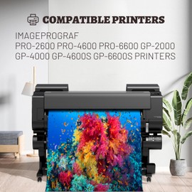 Aomya PFI-2700 Ink Cartridge Pigment Ink Tank Compatible PFI2700PBK PFI2700 for PRO-2600 PRO-4600 PRO-6600 GP-2000 GP-4000 GP-4600S GP-6600s Printers(700ML Photo Black)