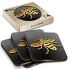 4 x Square Coasters - 3D Manchester Bee Logo Cork