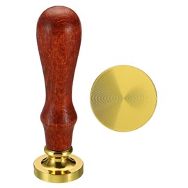 PATIKIL Round Blank Wax Seal Stamp, Removable Brass Head Without Carving Wooden Handle Retro for Envelope Invitation Wine Packing Gift Wrapping, Golden