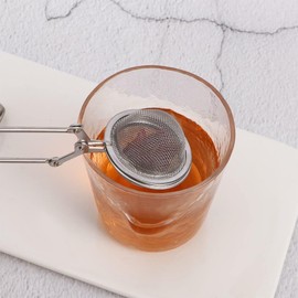 1Pc Silver 1/3 Pack Snap Ball Tea Strainer with Handle,Tea Strainer Ball Stainless Steel Tea Infuser Filter for Loose Leaf Tea Spices Seasonings(Small) Tea Strainers and Filters,Home and Kitchen
