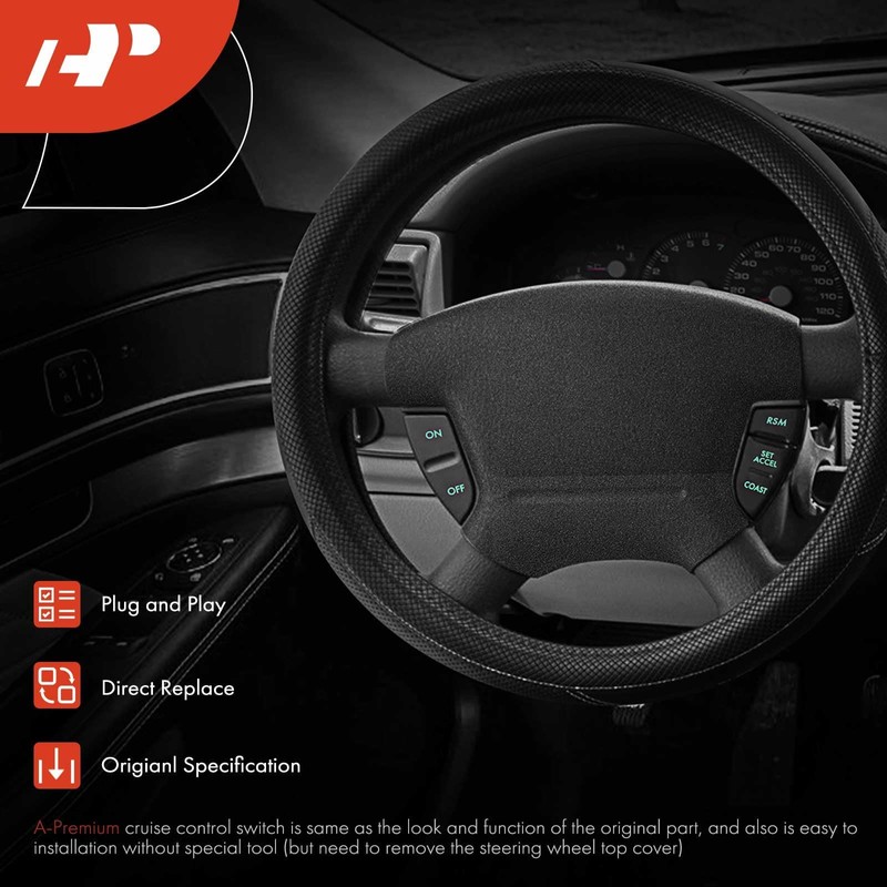 A-Premium Steering Wheel Mounted Cruise Control Switch Buttons Compatible with