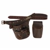 TOURBON Genuine Leather Garden Tool Bag Adjustable Waist Work Belt