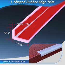 Flexible L Shaped Tile Edge Trim - 90 Degree Corner, Peel and Stick for Wall Edges, Table - Small Size, Clear Color, Rubber Silicone Material