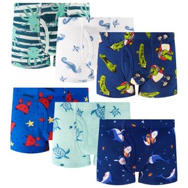 JAHSIYI Animals Underwear for Little Boys Toddler Cotton Boxer Briefs Size 4T Comfort Boxers Tagless Sea Undies Age 4 Year Old Clothes Underpants Multipack Xs