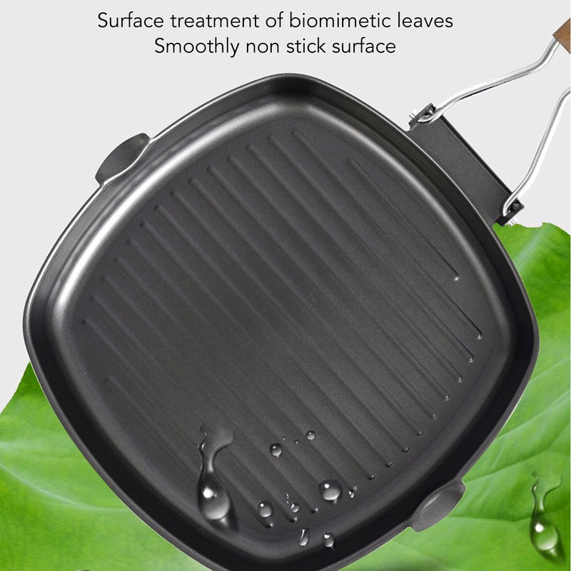 Frying Pan Folding Non Stick Portable Anti Scald Wooden Handle