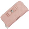 SecretDoor Women's Long Wallet, Cute, Ribbon, Bijou, Gold Zipper, Thin,