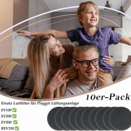 EV100 Filter Replacement for Pluggit EV100 / EV200 / EV500 / REV150 Ventilation System, EVFGB Exhaust Filter Diameter 135 mm Dust Filter Filter Class G3 Air Filter Replacement Filter (Pack of 10)