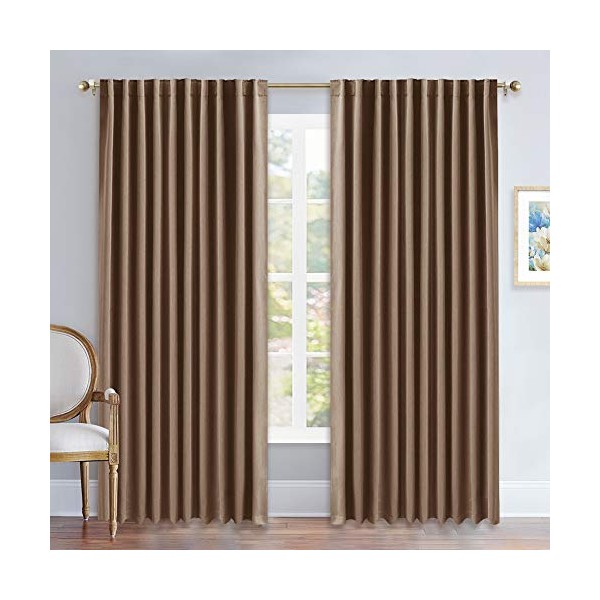 NICETOWN Blackout Curtain Panel for Living Room - (Cappuccino Color)