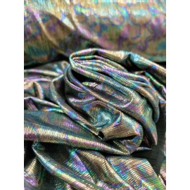 Divas Textiles Multicolor Metallic Spandex Stretch Fashion Dress Clothing Draping Water