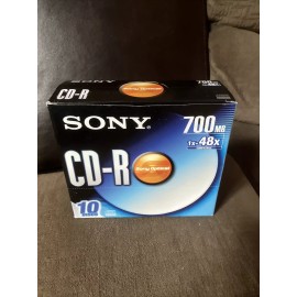 Sony CD-R sony optical 700 MB 1 x 48x compatible Factory Sealed 10 Discs