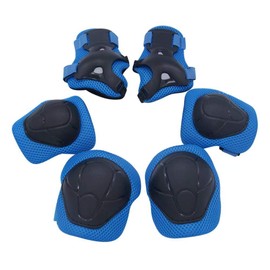 HelloGO Kids Protector Set Protectors - (Wrist, Elbow, Knee) 6 Piece Set for Kids Protective Gear (Blue)