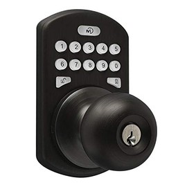 MiLocks CKK-02OB Titan Keyless Entry Door Lock - Deadbolt Smart Door Knob Handle with Backlit Electronic Keypad, Adjustable Latch and Audible Tones for Interior Front Doors & More, Oil Rubbed Bronze