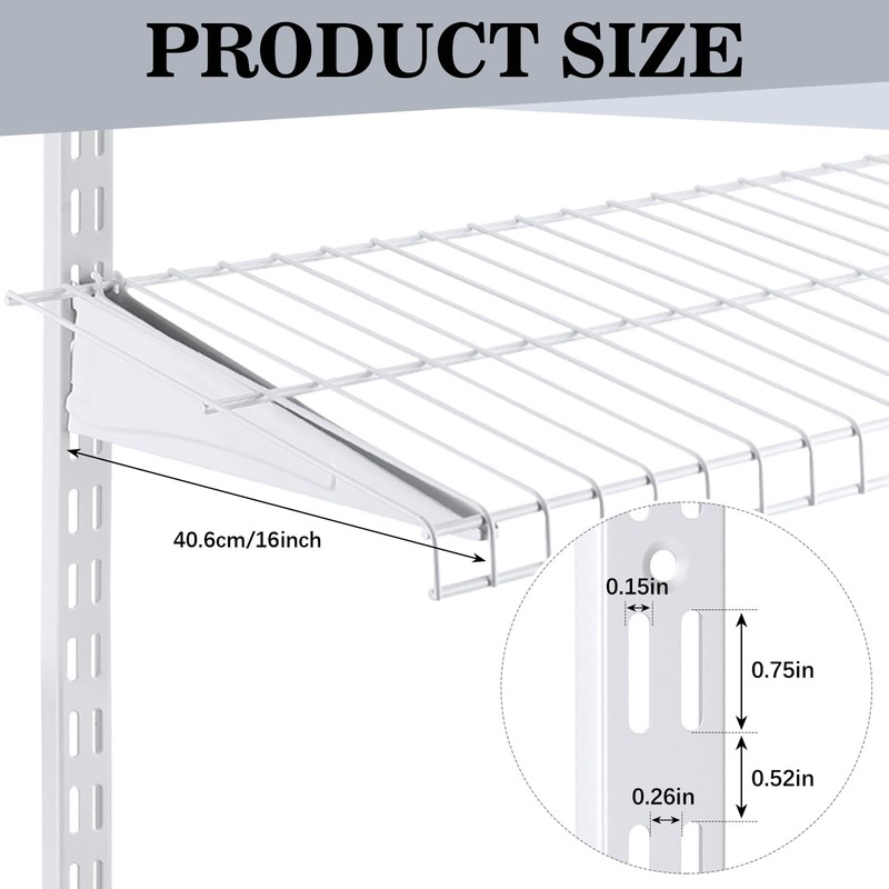 Wonderjune Adjustable Locking Shelf Bracket 16 Inch Shelf Brackets Heavy