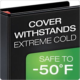 Cardinal XtraLife ClearVue Non-Stick Locking Slant-D Ring Binder, 4", Black (26341)