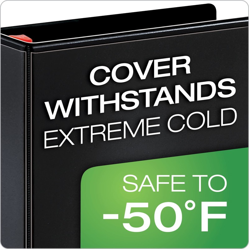 Cardinal XtraLife ClearVue Non-Stick Locking Slant-D Ring Binder, 4", Black