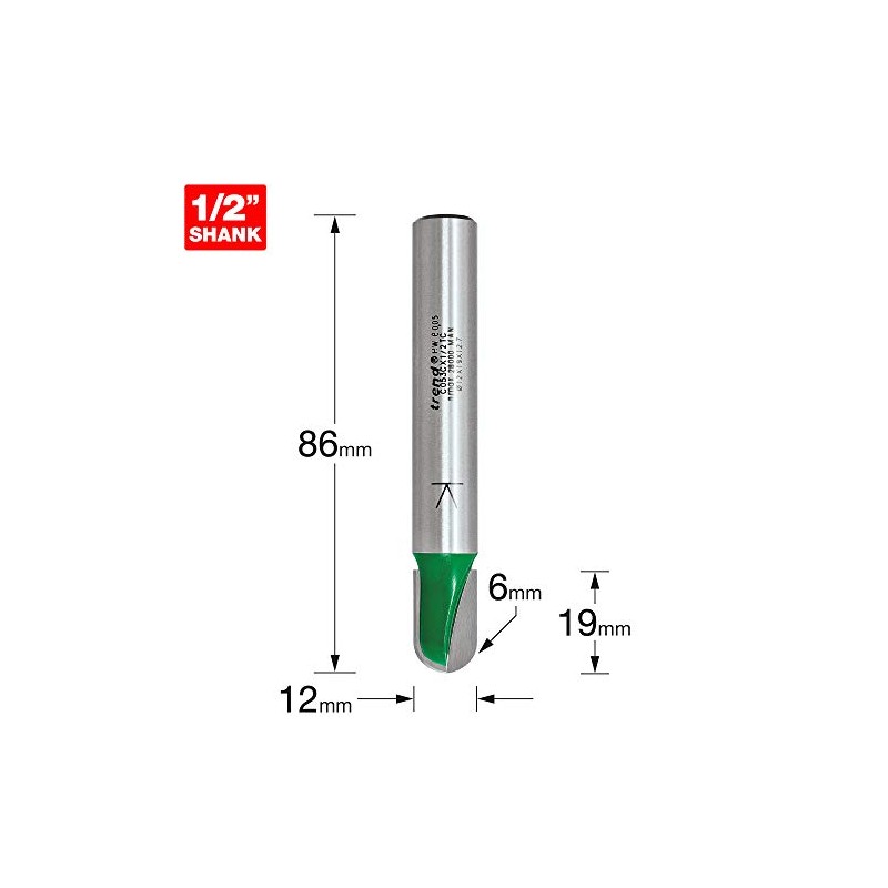 Trend C053CX1/2TC Radius 6.0m Rad x 19mm Cut x 86mm