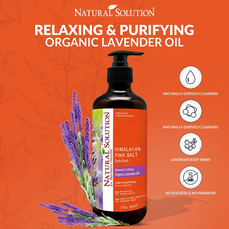 NATURAL SOLUTION Pink Salt Body Wash, Relax & Purifying Body