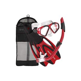 U.S. Divers Adult Cozumel Mask/Seabreeze II Snorkel/Proflex Fins/Gearbag