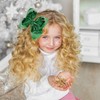 AMYDECOR 8 Inch Green Sparkly Glitter Sequin Hair Bows for